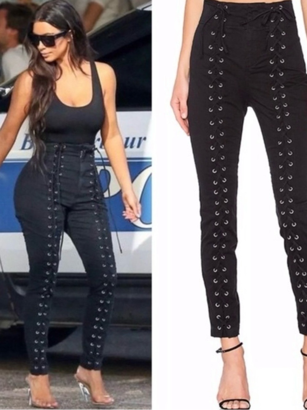 A.L.C Women's Black Lace-Up Jeans